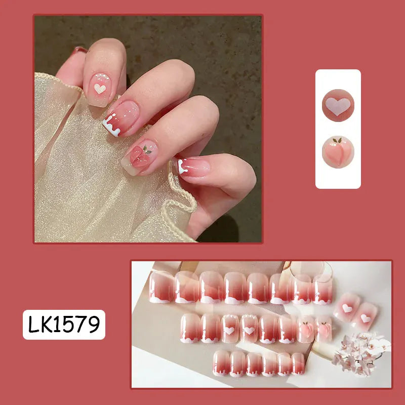 KissICON [KissIcon] Pink Press On Nails - Reusable Acrylic