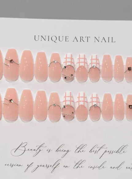 KissICON [KissIcon] Pink Press On Nails - Reusable Acrylic
