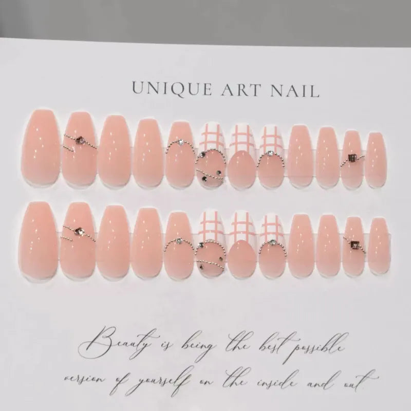 KissICON [KissIcon] Pink Press On Nails - Reusable Acrylic