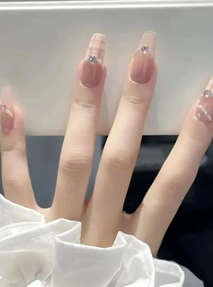 KissICON [KissIcon] Pink Press On Nails - Reusable Acrylic
