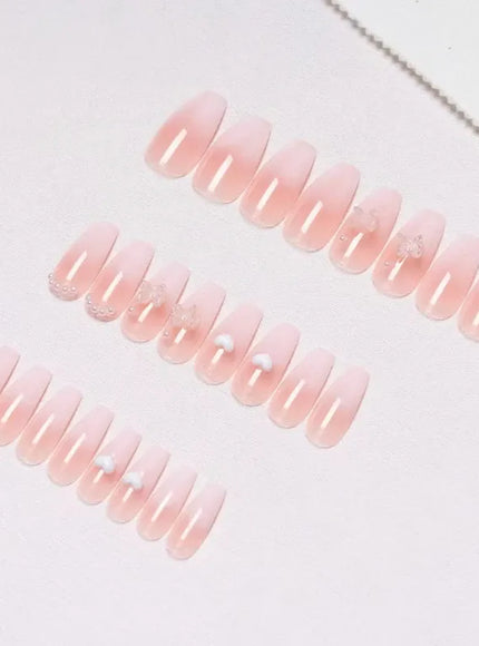 KissICON [KissIcon] Pink Press On Nails - Reusable Acrylic
