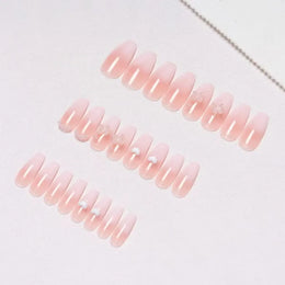 KissICON [KissIcon] Pink Press On Nails - Reusable Acrylic