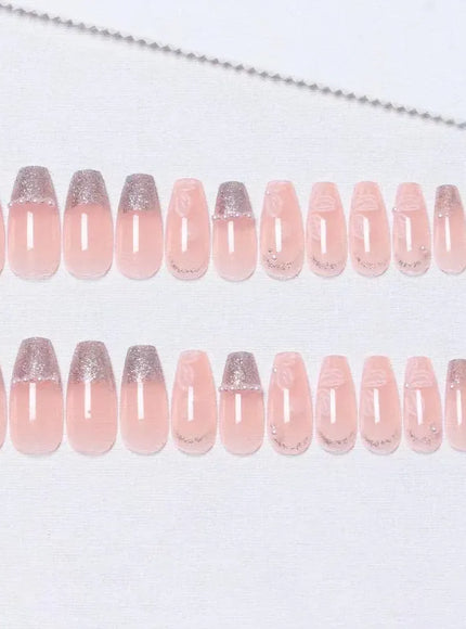 KissICON [KissIcon] Pink Press On Nails - Reusable Acrylic