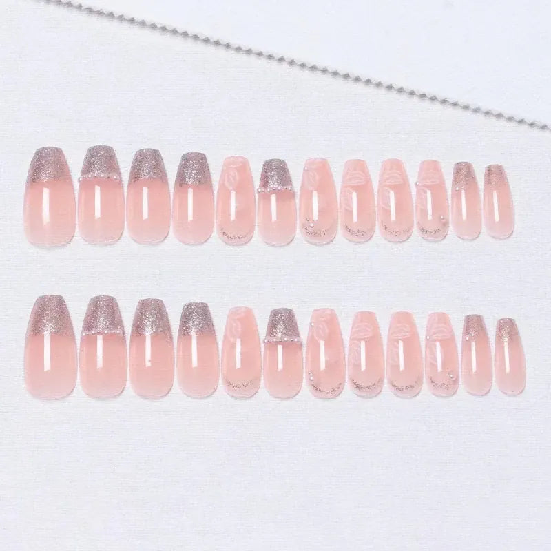 KissICON [KissIcon] Pink Press On Nails - Reusable Acrylic