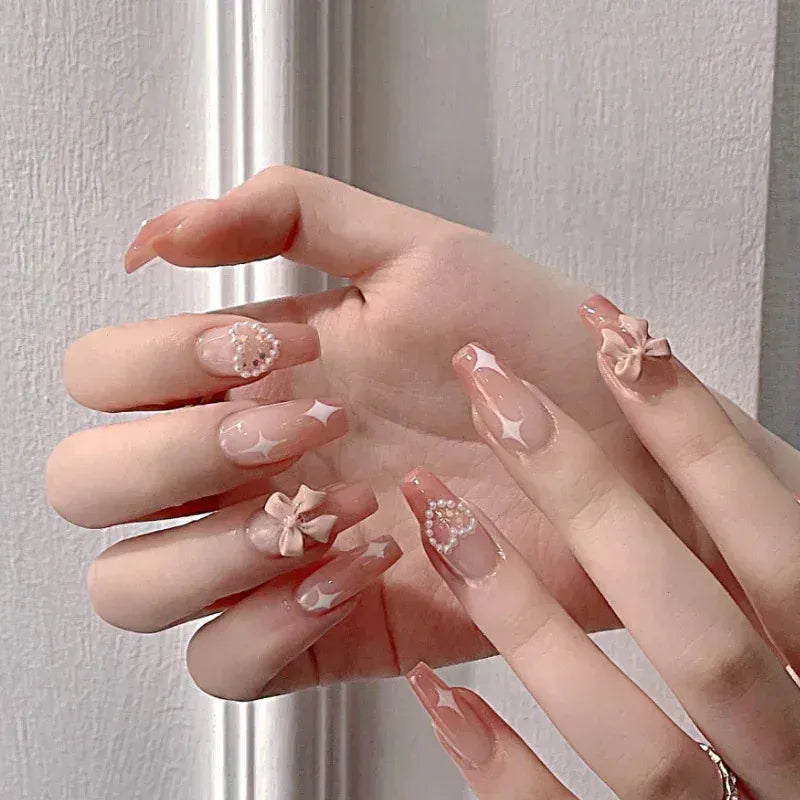 KissICON [KissIcon] Pink Press On Nails - Reusable Acrylic