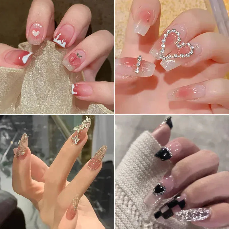 KissICON [KissIcon] Pink Press On Nails - Reusable Acrylic