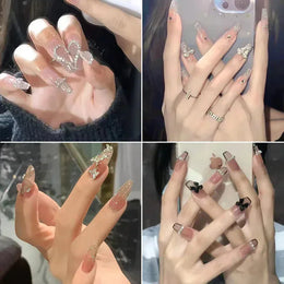 KissICON [KissIcon] Pink Press On Nails - Reusable Acrylic