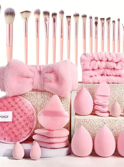 KissICON KissICON Pink Pro Makeup Brush Set – 20 or 40 Piece Large Brushes