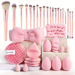KissICON KissICON Pink Pro Makeup Brush Set – 20 or 40 Piece Large Brushes