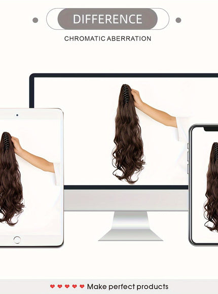 KissICON KissIcon Ponytail Extension 20 Inch Curly Wavy Clip