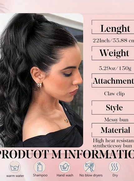 KissICON KissIcon Ponytail Extension 20 Inch Curly Wavy Clip