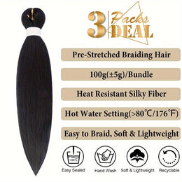 KissICON KissIcon Pre Stretched Hair 26 Black Yaki -