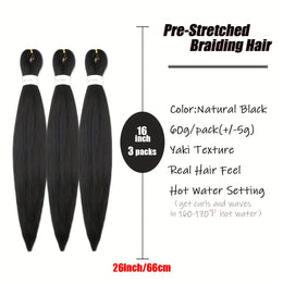 KissICON KissIcon Pre Stretched Hair 26 Black Yaki -