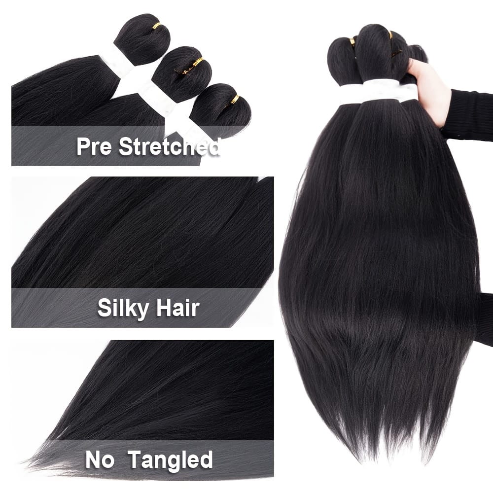 KissICON KissIcon Pre Stretched Hair 26 Black Yaki -