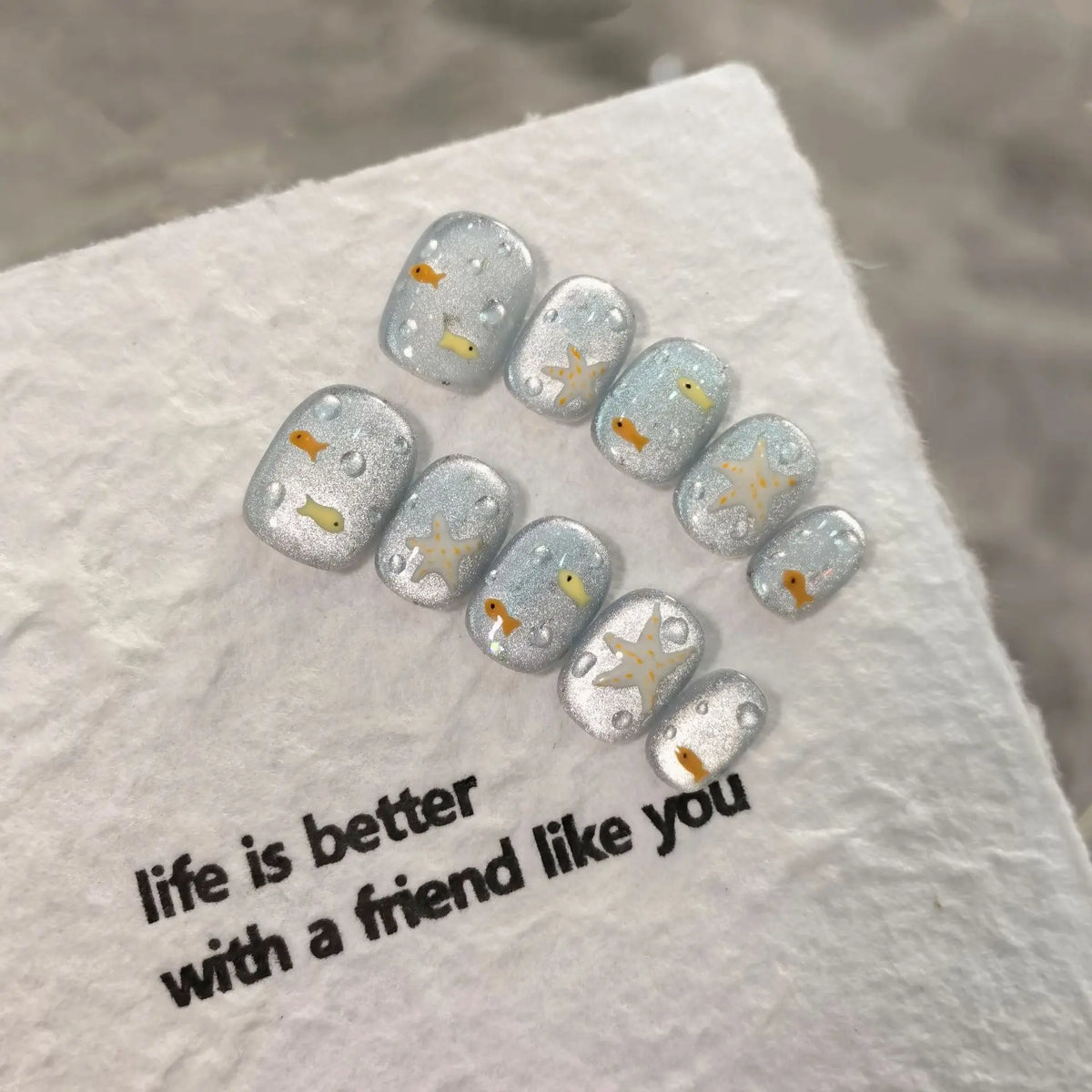 KissICON KissIcon Press On Nails 10pcs Blue Cat Eye