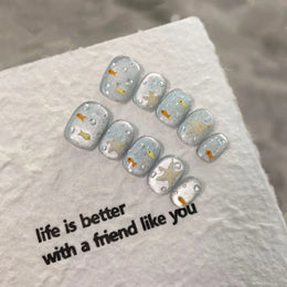 KissICON KissIcon Press On Nails 10pcs Blue Cat Eye