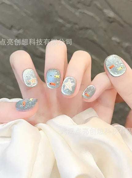 KissICON KissIcon Press On Nails 10pcs Blue Cat Eye