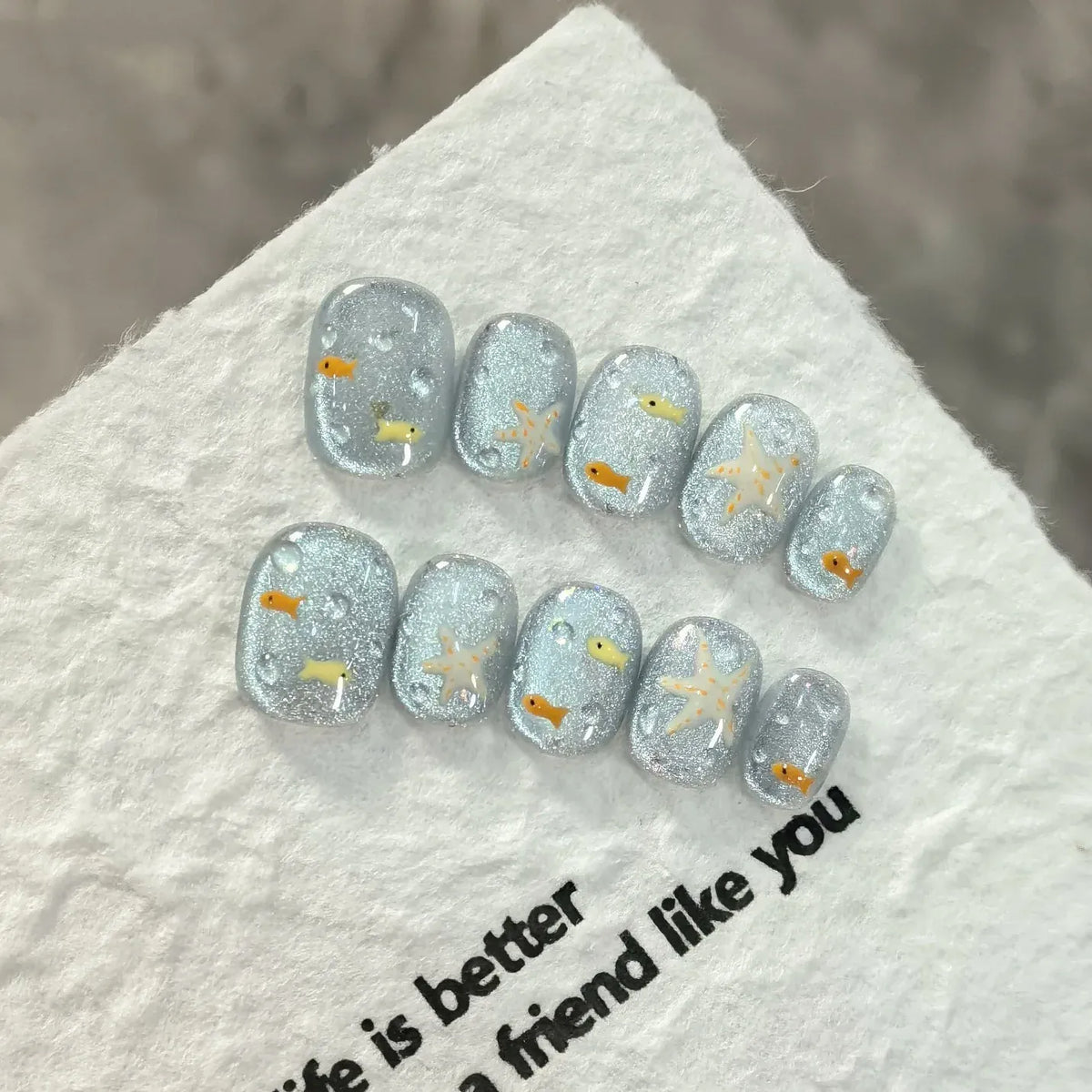 KissICON KissIcon Press On Nails 10pcs Blue Cat Eye