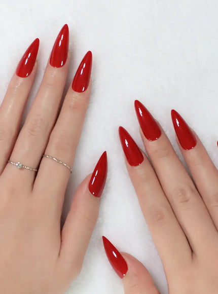 KissICON KissIcon Press On Nails Stiletto Red Glossy -