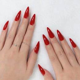 KissICON KissIcon Press On Nails Stiletto Red Glossy -