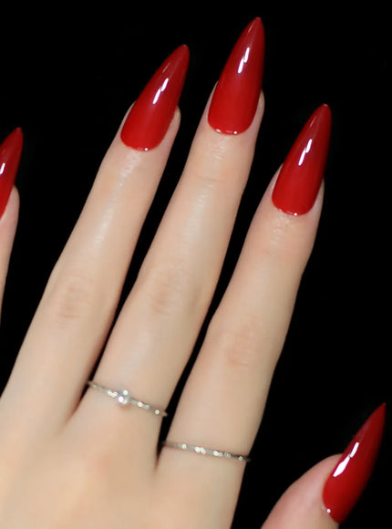 KissICON KissIcon Press On Nails Stiletto Red Glossy -