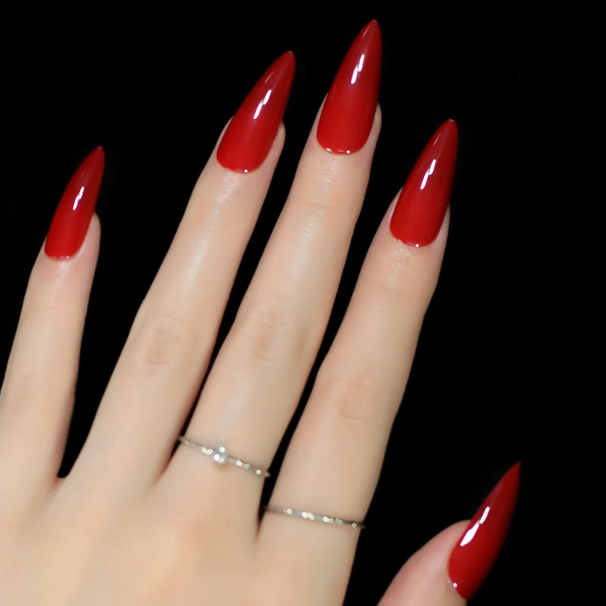 KissICON KissIcon Press On Nails Stiletto Red Glossy -