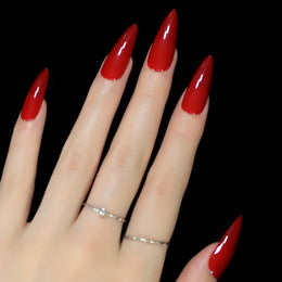 KissICON KissIcon Press On Nails Stiletto Red Glossy -