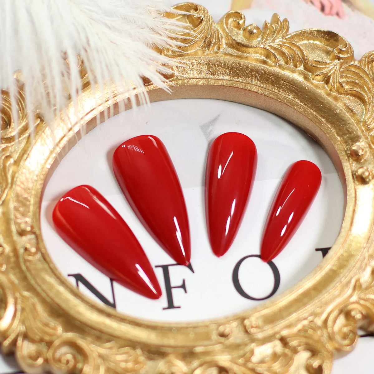 KissICON KissIcon Press On Nails Stiletto Red Glossy -
