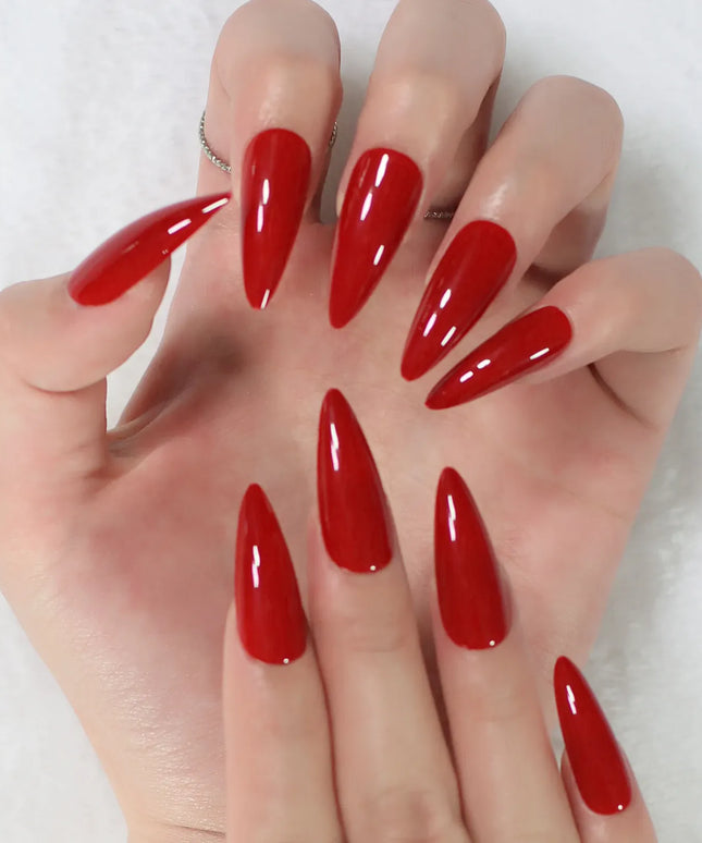 KissICON KissIcon Press On Nails Stiletto Red Glossy -