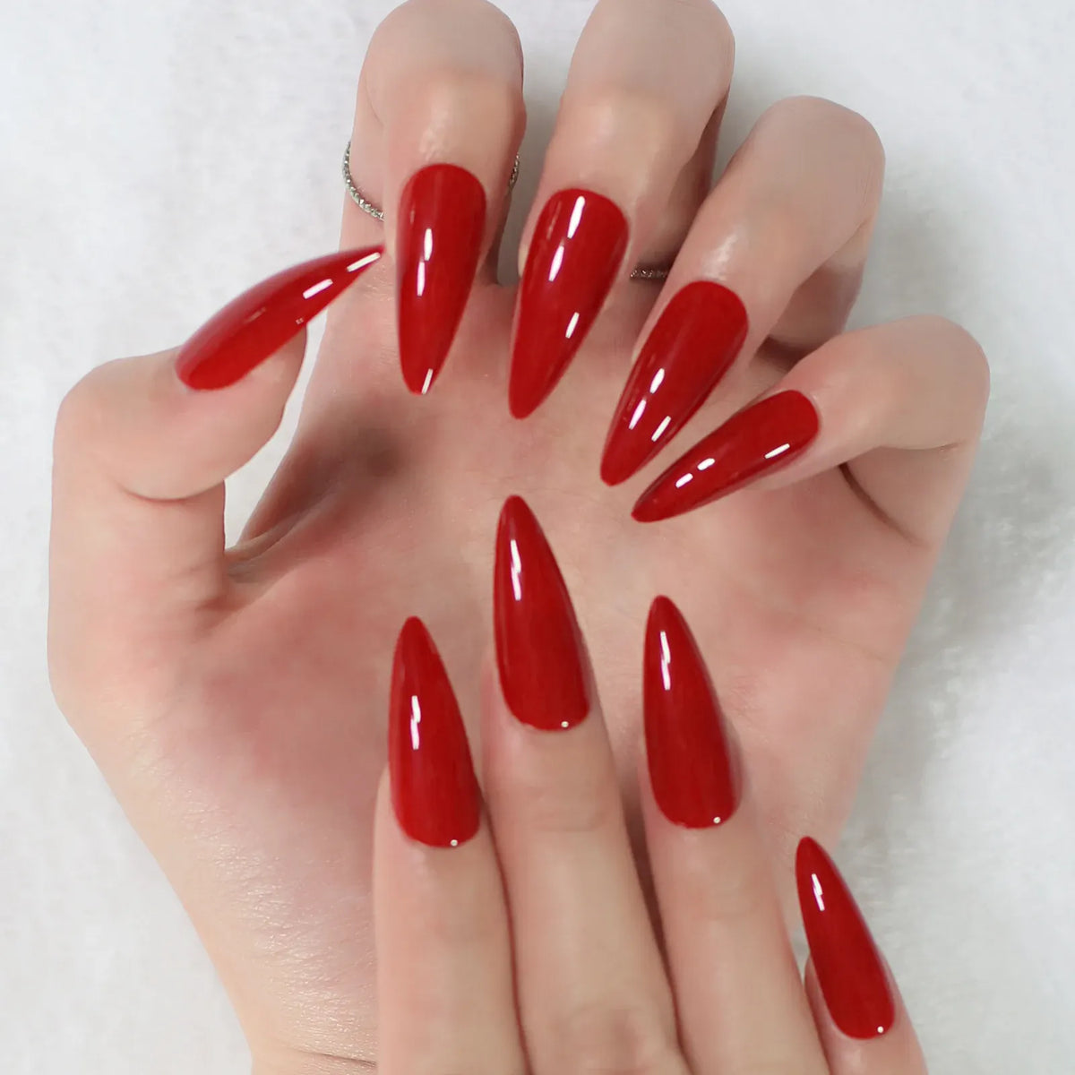 KissICON KissIcon Press On Nails Stiletto Red Glossy -