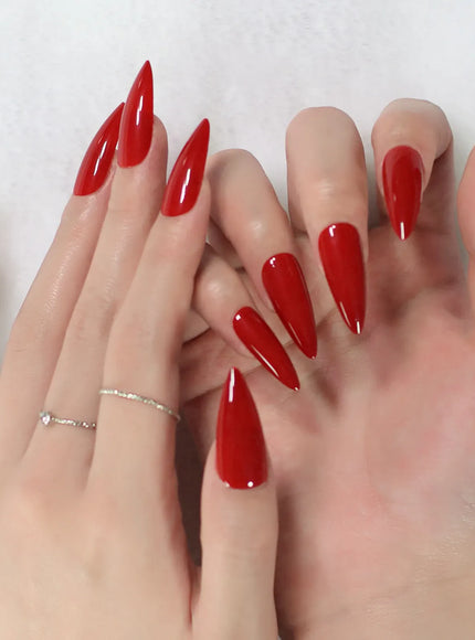 KissICON KissIcon Press On Nails Stiletto Red Glossy -