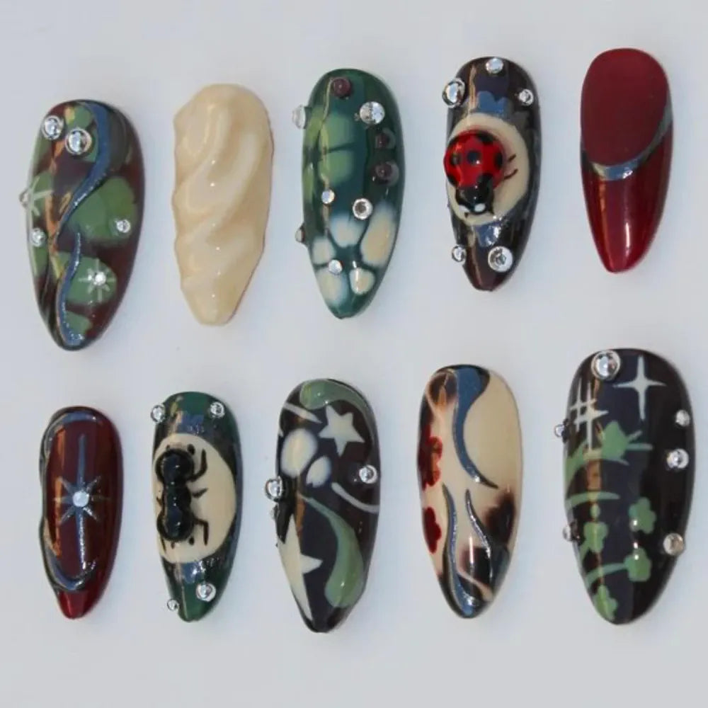 KissICON KissIcon Press On Nails Y2K 3D Green Almond