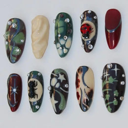 KissICON KissIcon Press On Nails Y2K 3D Green Almond