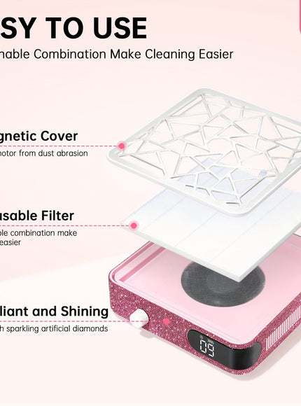 KissICON KissIcon Pro Nail Dust Collector Vacuum For Clean