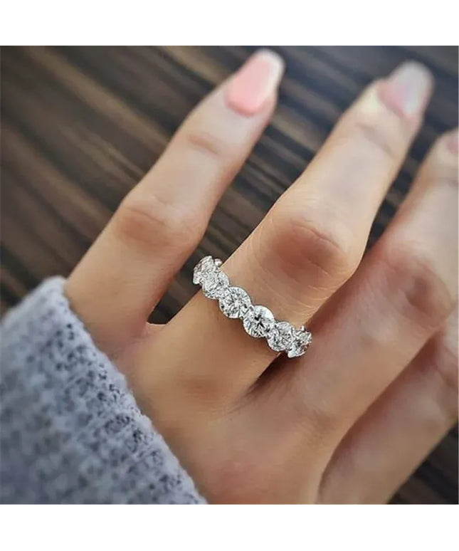 Dropshipman KissIcon Real 925 Sterling Silver Ring 4mm Lab Diamond