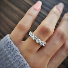 Dropshipman KissIcon Real 925 Sterling Silver Ring 4mm Lab Diamond