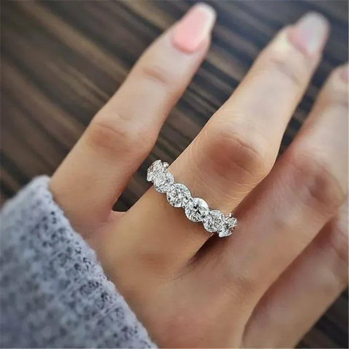 KissIcon Real 925 Sterling Silver Ring 4mm Lab Diamond
