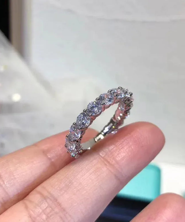 Dropshipman KissIcon Real 925 Sterling Silver Ring 4mm Lab Diamond