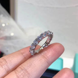 Dropshipman KissIcon Real 925 Sterling Silver Ring 4mm Lab Diamond