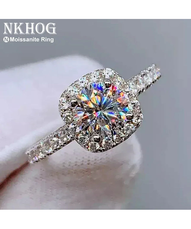 Dropshipman KissIcon Real Moissanite 925 Silver Ring 1 2 3CT Gleam