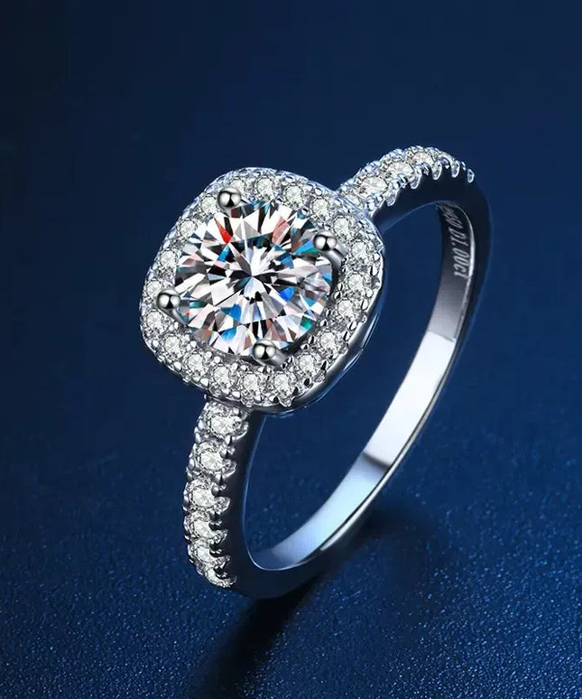 Dropshipman KissIcon Real Moissanite 925 Silver Ring 1 2 3CT Gleam
