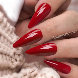 KissICON KissIcon Red Press On Nails - Reusable Stiletto