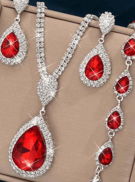 KissICON KissIcon Red Sapphire Water Drop Pendant - Affordable Luxury
