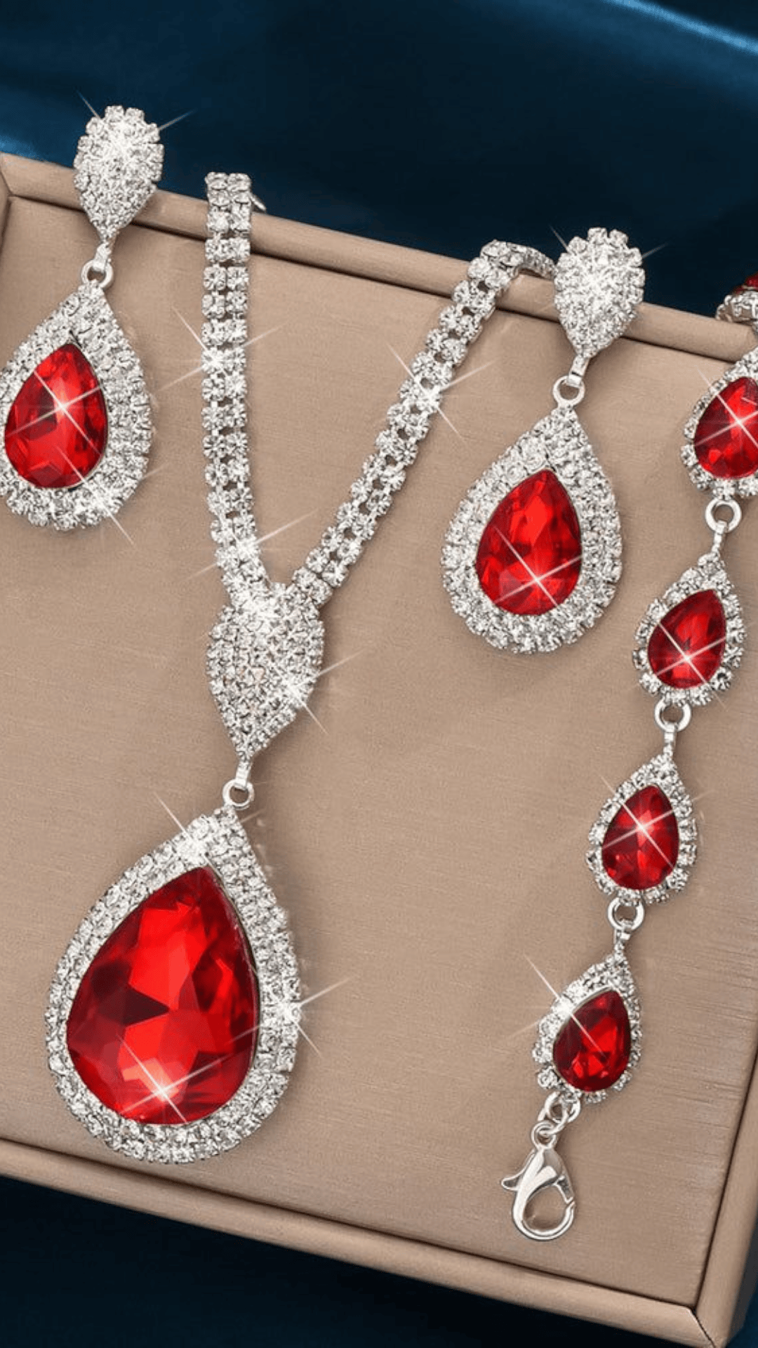 KissICON KissIcon Red Sapphire Water Drop Pendant - Affordable Luxury
