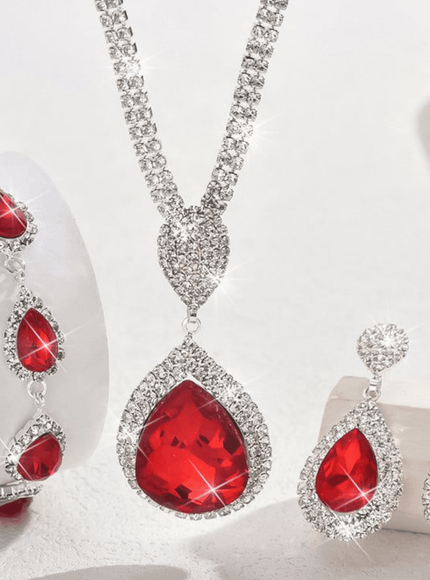 KissICON KissIcon Red Sapphire Water Drop Pendant - Affordable Luxury