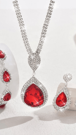 KissICON KissIcon Red Sapphire Water Drop Pendant - Affordable Luxury