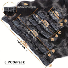 KissICON KissIcon Remy Body Wave Clip In Hair Extensions