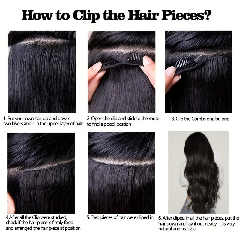KissICON KissIcon Remy Body Wave Clip In Hair Extensions