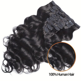 KissICON KissIcon Remy Body Wave Clip In Hair Extensions