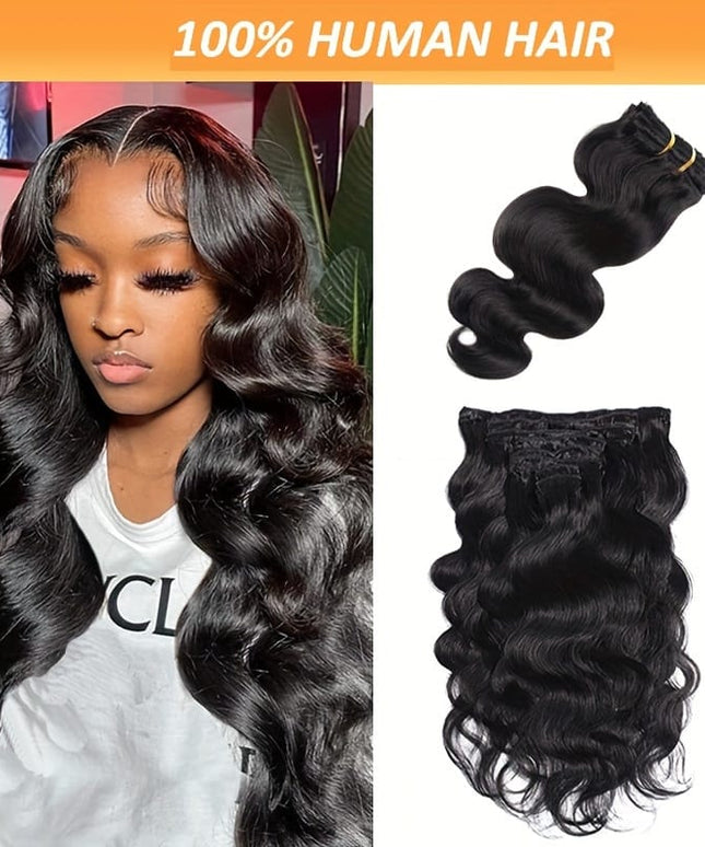 KissICON KissIcon Remy Body Wave Clip In Hair Extensions